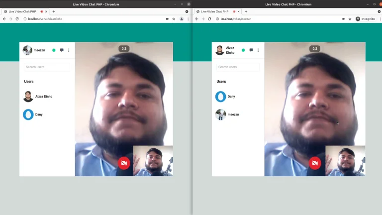 Create a Live Video Chat Application Using WebRTC PHP JS Free Download