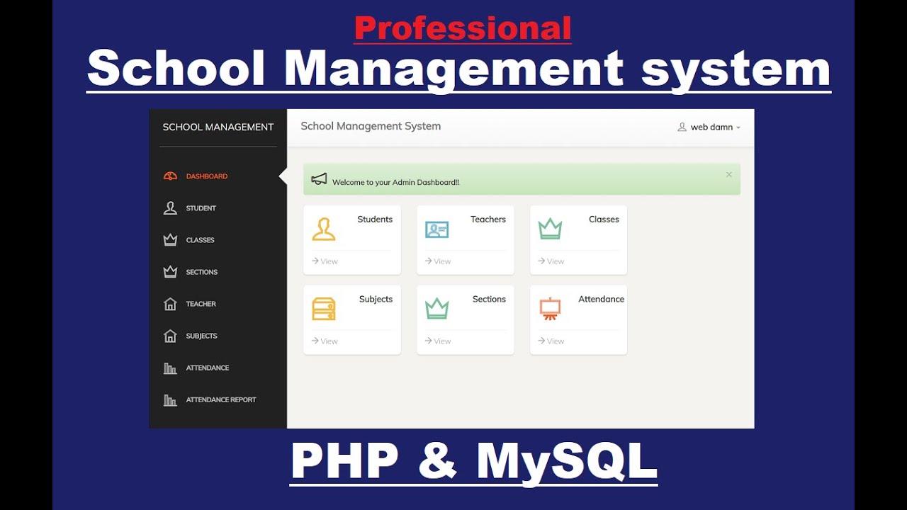 Build a School Management System from Scratch PHP JS +MYSQL