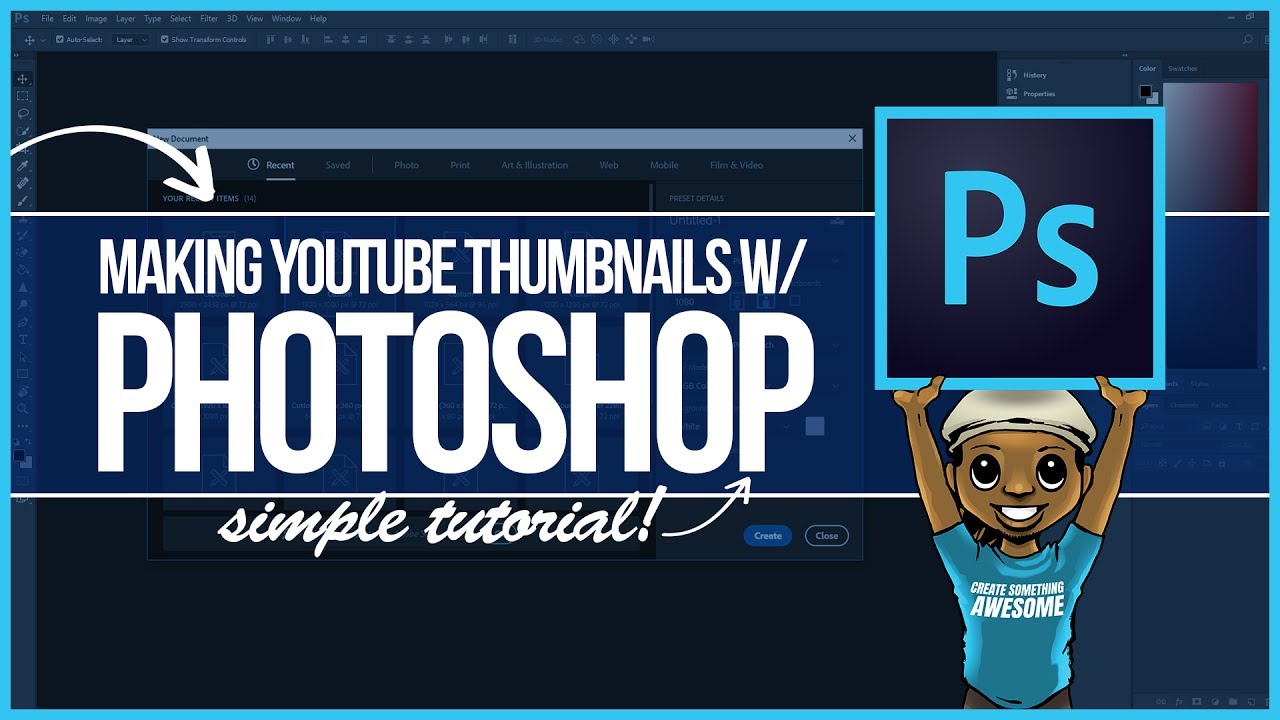 Make YouTube Thumbnails & Get More Views (Photoshop +Online)